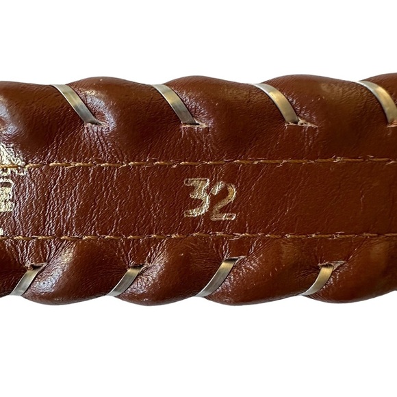 Justin Whipstitch Brown Leather Belt Sz 32 3055C - Picture 7 of 10